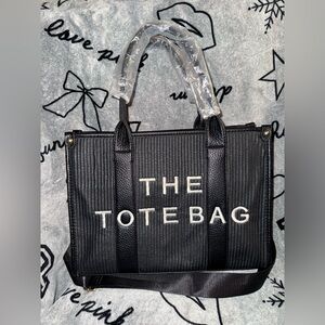 “Black Tote Bag” w/ Detachable Shoulder Strap- New